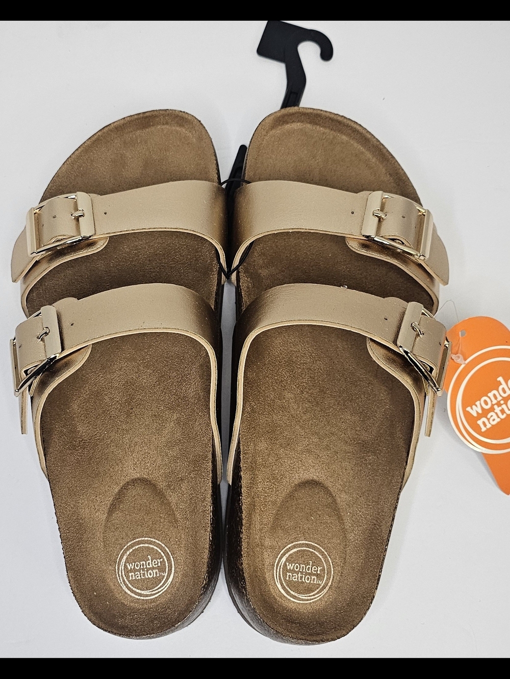 Wonder Nation Buckle Sandal - Gold, Size 4- New In Box
